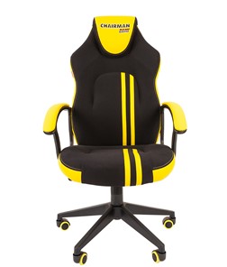 Кресло игровое CHAIRMAN GAME 26  Экокожа - Ткань стандарт. Черный/желтый в Салехарде - предосмотр 2