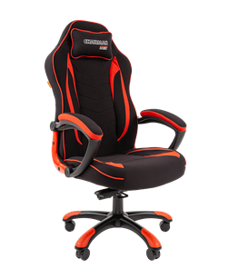 Кресло игровое CHAIRMAN GAME 28 Полиэстер комбинированная ткань красный/черный в Ноябрьске