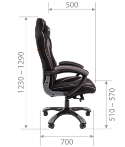 Кресло игровое CHAIRMAN GAME 28 Полиэстер комбинированная ткань оранжевый/черный в Новом Уренгое - предосмотр 4