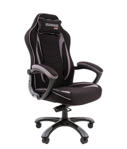 Кресло игровое CHAIRMAN GAME 28 Полиэстер комбинированная ткань серый/черный в Губкинском