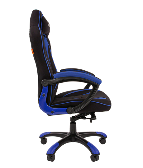 Кресло игровое CHAIRMAN GAME 28 Полиэстер комбинированная ткань синий/черный в Лабытнанги - изображение 3
