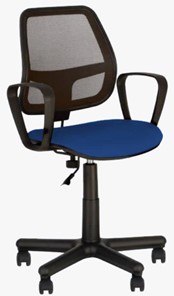 Кресло компьютерное ALFA GTP (PM60) CAGLIARI черный, синий в Надыме