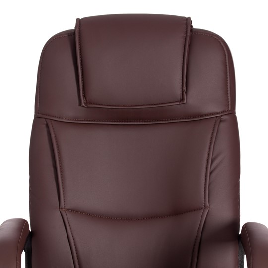 Кресло компьютерное BERGAMO Хром (22) кож/зам, коричневый, арт.19369 в Салехарде - изображение 6