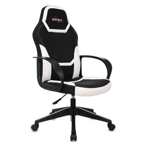 Офисное кресло BRABIX "Alpha GM-018", ткань/экокожа, черное/белое, 532640, GM-018_532640 в Надыме
