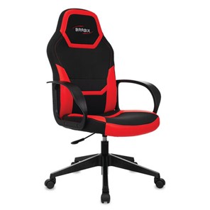Офисное кресло BRABIX "Alpha GM-018", ткань/экокожа, черное/красное, 532637, GM-018_532637 в Надыме