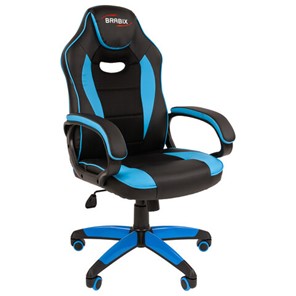 Офисное кресло BRABIX "Blaze GM-162", TW/экокожа, черное/голубое, 532578, 7083506 в Лабытнанги