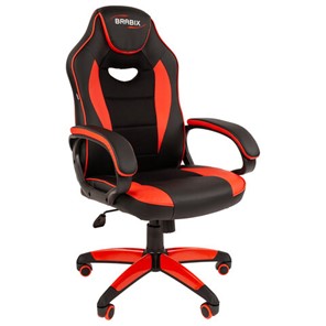 Офисное кресло BRABIX "Blaze GM-162", TW/экокожа, черное/красное, 532580, 7083508 в Лабытнанги