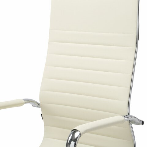 Кресло компьютерное BRABIX "Energy EX-509", экокожа, хром, бежевое, 531166 в Надыме - изображение 5