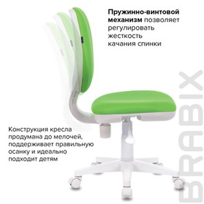 Кресло Brabix Fancy MG-201W (без подлокотников, пластик белый, салатовое) 532414 в Надыме - предосмотр 9