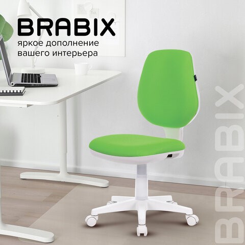 Кресло Brabix Fancy MG-201W (без подлокотников, пластик белый, салатовое) 532414 в Надыме - изображение 10