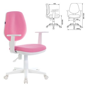 Компьютерное кресло Brabix Fancy MG-201W (с подлокотниками, пластик белый, розовое) 532409 в Тарко-Сале - предосмотр 3