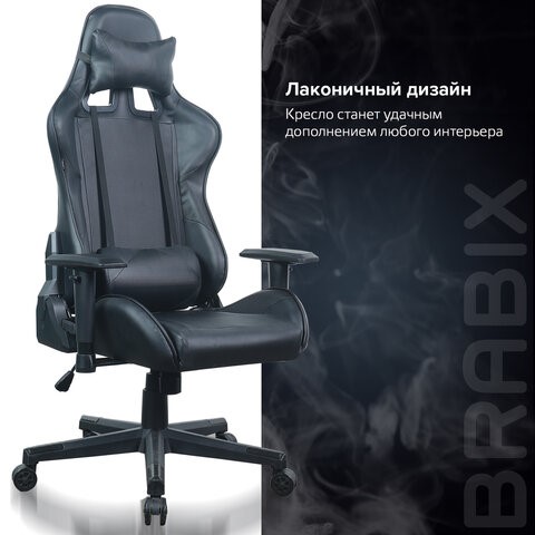 Кресло Brabix GT Carbon GM-115 (две подушки, экокожа, черное) 531932 в Надыме - изображение 17