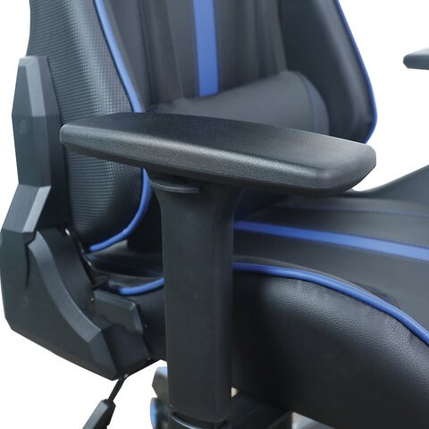 Офисное кресло BRABIX "GT Carbon GM-120", две подушки, экокожа, черное/синее, 531930 в Салехарде - изображение 12