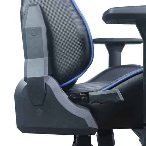 Офисное кресло BRABIX "GT Carbon GM-120", две подушки, экокожа, черное/синее, 531930 в Салехарде - изображение 14