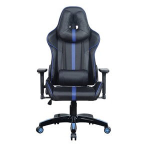 Офисное кресло BRABIX "GT Carbon GM-120", две подушки, экокожа, черное/синее, 531930 в Салехарде - предосмотр 3