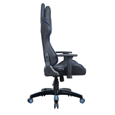 Офисное кресло BRABIX "GT Carbon GM-120", две подушки, экокожа, черное/синее, 531930 в Салехарде - изображение 4