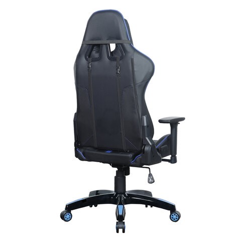 Офисное кресло BRABIX "GT Carbon GM-120", две подушки, экокожа, черное/синее, 531930 в Салехарде - изображение 5
