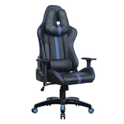 Офисное кресло BRABIX "GT Carbon GM-120", две подушки, экокожа, черное/синее, 531930 в Салехарде - изображение