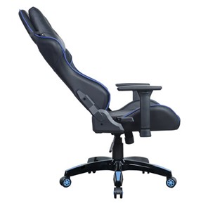 Офисное кресло BRABIX "GT Carbon GM-120", две подушки, экокожа, черное/синее, 531930 в Салехарде - предосмотр 7