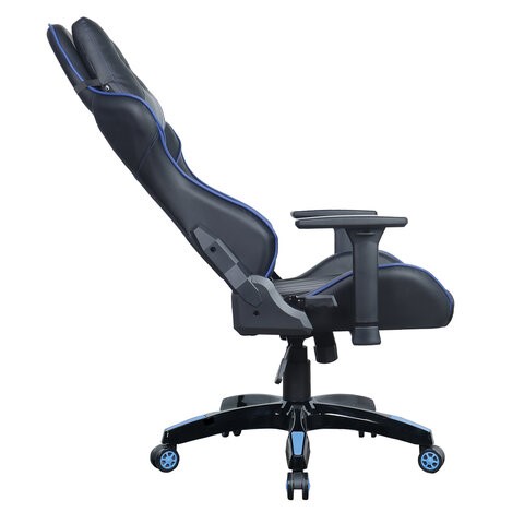 Офисное кресло BRABIX "GT Carbon GM-120", две подушки, экокожа, черное/синее, 531930 в Салехарде - изображение 7