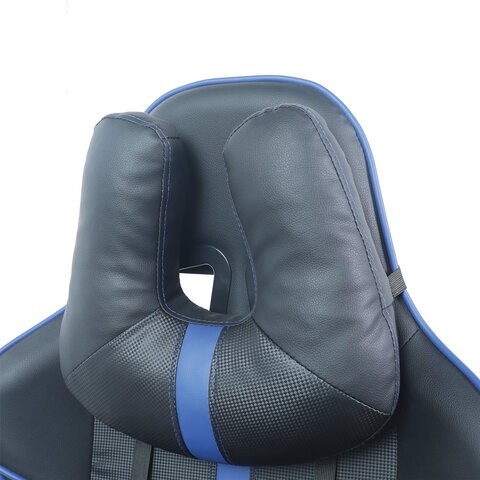 Офисное кресло BRABIX "GT Carbon GM-120", две подушки, экокожа, черное/синее, 531930 в Салехарде - изображение 8