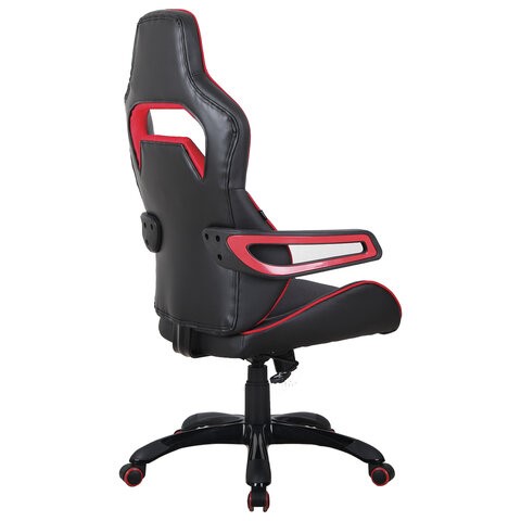 Кресло Brabix Nitro GM-001 (ткань, экокожа, черное, вставки красные) 531816 в Салехарде - изображение 4