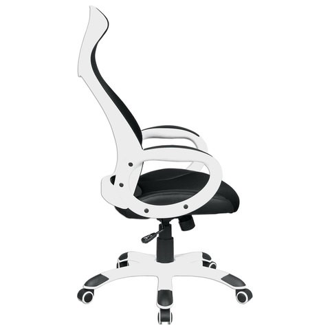 Офисное кресло Brabix Premium Genesis EX-517 (пластик белый, ткань/экокожа/сетка черная) 531573 в Салехарде - изображение 2