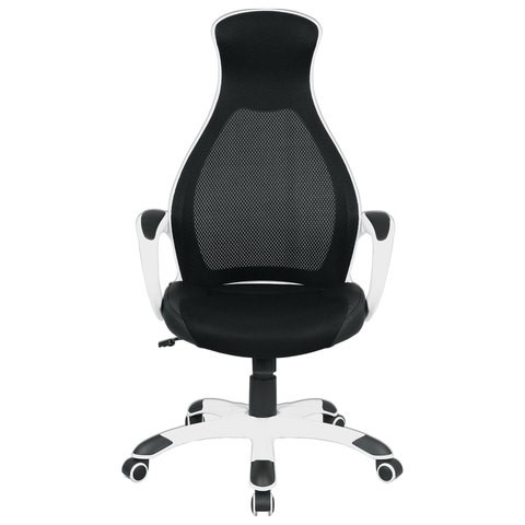 Офисное кресло Brabix Premium Genesis EX-517 (пластик белый, ткань/экокожа/сетка черная) 531573 в Салехарде - изображение 3