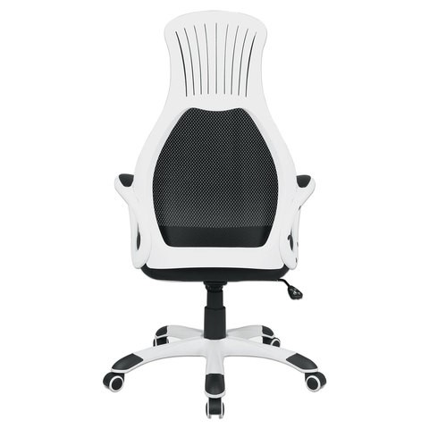 Офисное кресло Brabix Premium Genesis EX-517 (пластик белый, ткань/экокожа/сетка черная) 531573 в Салехарде - изображение 4