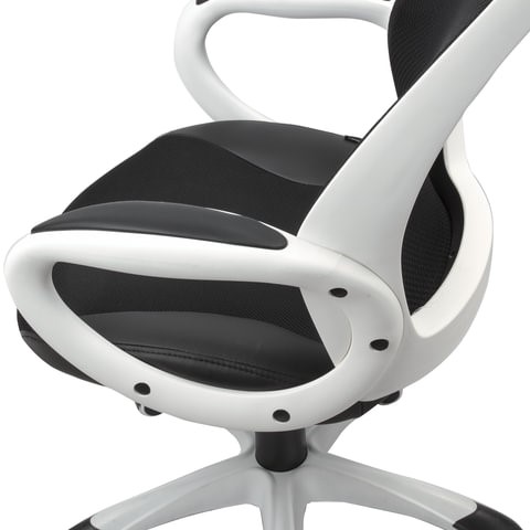 Офисное кресло Brabix Premium Genesis EX-517 (пластик белый, ткань/экокожа/сетка черная) 531573 в Салехарде - изображение 6