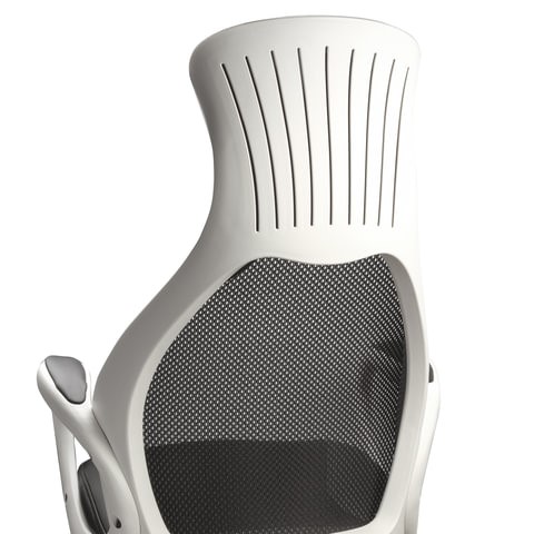 Офисное кресло Brabix Premium Genesis EX-517 (пластик белый, ткань/экокожа/сетка черная) 531573 в Салехарде - изображение 7