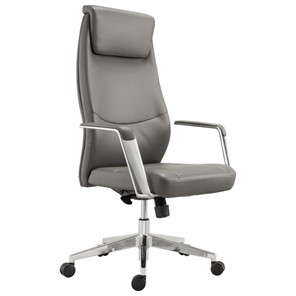 Офисное кресло BRABIX PREMIUM "Jazz EX-757", синхромеханизм, алюминий, экокожа, серое, 532490 в Новом Уренгое