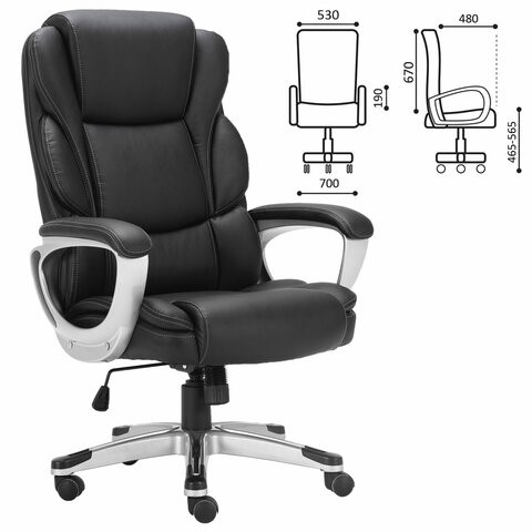 Кресло Brabix Premium Rest EX-555 (пружинный блок, экокожа, черное) 531938 в Салехарде - изображение 17