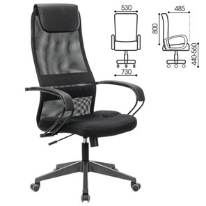 Кресло офисное Brabix Premium Stalker EX-608 PL (ткань-сетка/кожзам, черное) 532090 в Надыме - предосмотр 11