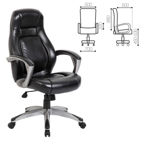 Офисное кресло BRABIX PREMIUM "Turbo EX-569", экокожа, спортивный дизайн, черное, 531014 в Салехарде - изображение 1
