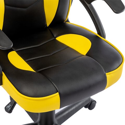 Кресло компьютерное BRABIX "Shark GM-203", экокожа, черное/желтое, 532514 в Лабытнанги - изображение 7