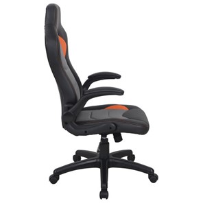 Офисное кресло BRABIX "Skill GM-005", откидные подлокотники, экокожа, черное/оранжевое, 532495 в Салехарде - предосмотр 1