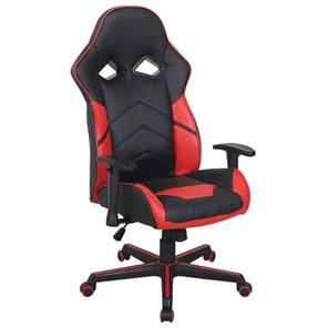 Офисное кресло BRABIX "Storm GM-006", регулируемые подлокотники, экокожа, черное/красное, 532500 в Губкинском