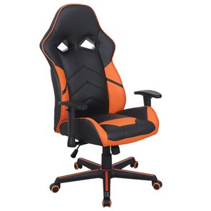 Офисное кресло BRABIX "Storm GM-006", регулируемые подлокотники, экокожа, черное/оранжевое, 532502 в Салехарде