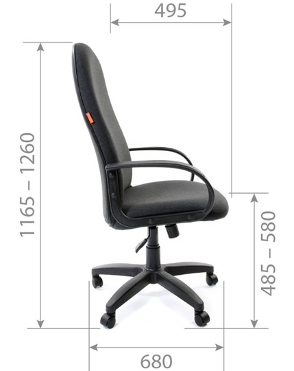 Кресло компьютерное CHAIRMAN 279, экокожа, цвет черный в Ноябрьске - изображение 3
