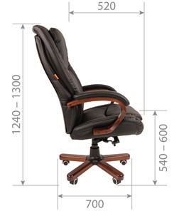 Кресло офисное CHAIRMAN 408 кожа черная в Губкинском - предосмотр 2