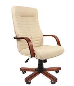 Кресло офисное CHAIRMAN 480 WD, экокожа, цвет бежевый в Лабытнанги