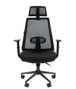 Кресло компьютерное CHAIRMAN 535 BLACK Сетчатый акрил черный / Полиэстер черный в Салехарде - предосмотр 1