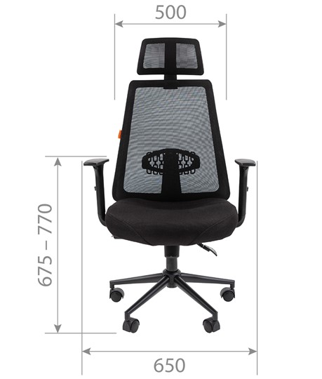 Кресло компьютерное CHAIRMAN 535 BLACK Сетчатый акрил черный / Полиэстер черный в Салехарде - изображение 4
