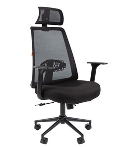 Кресло компьютерное CHAIRMAN 535 BLACK Сетчатый акрил черный / Полиэстер черный в Надыме