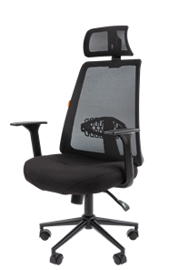 Кресло компьютерное CHAIRMAN 535 BLACK Сетчатый акрил черный / Полиэстер черный в Салехарде - предосмотр 3