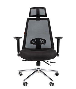 Кресло офисное CHAIRMAN 535 LUX сетчатый акрил черный / полиэстер черный в Лабытнанги - предосмотр 1