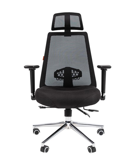 Кресло офисное CHAIRMAN 535 LUX сетчатый акрил черный / полиэстер черный в Салехарде - изображение 1