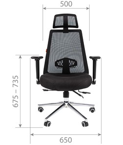 Кресло офисное CHAIRMAN 535 LUX сетчатый акрил черный / полиэстер черный в Лабытнанги - предосмотр 4