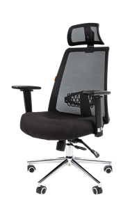 Кресло офисное CHAIRMAN 535 LUX сетчатый акрил черный / полиэстер черный в Лабытнанги - предосмотр 3
